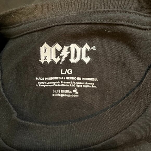 AC/DC Long Sleeve Tee Shirt T-Shirt - Reprint Let there Be Rock Tour '77 Black L - Picture 5 of 5